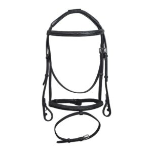 Padded Square Raised Fancy Stitched Bridle with Sure Grip Reins